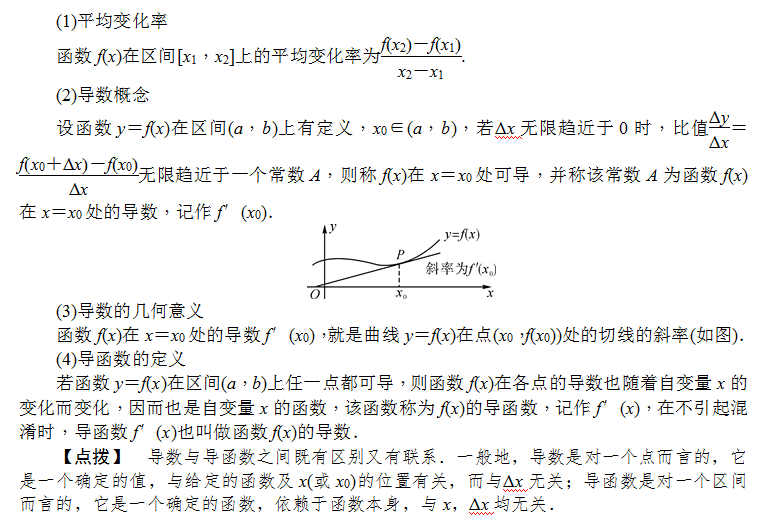 数学知识梳理（选修2-2）