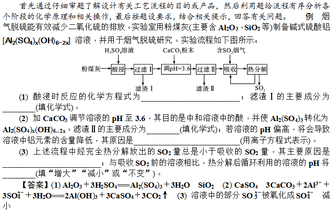 重要的工业反应与常见工艺流程-典型例题