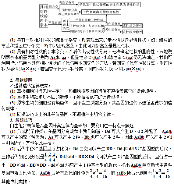 基因的分离定律和自由组合定律—重点突破