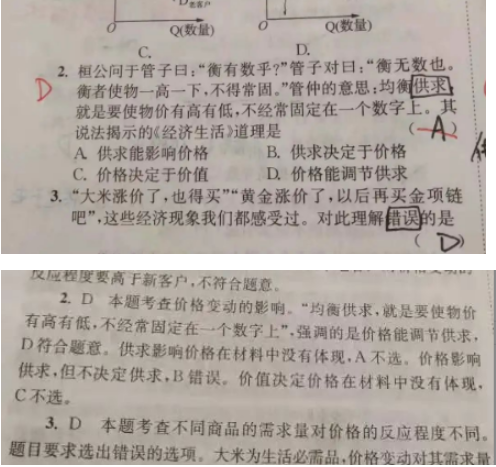 21.2.24《高考政治小题狂做》答疑